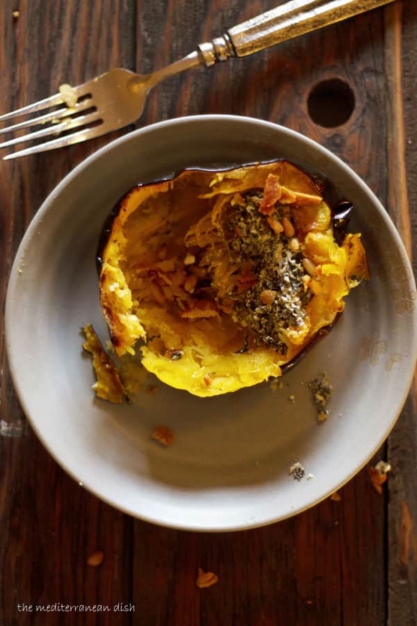 Stuffed Acorn Squash Recipe with Spinach, Cheese and Pancetta | The ...