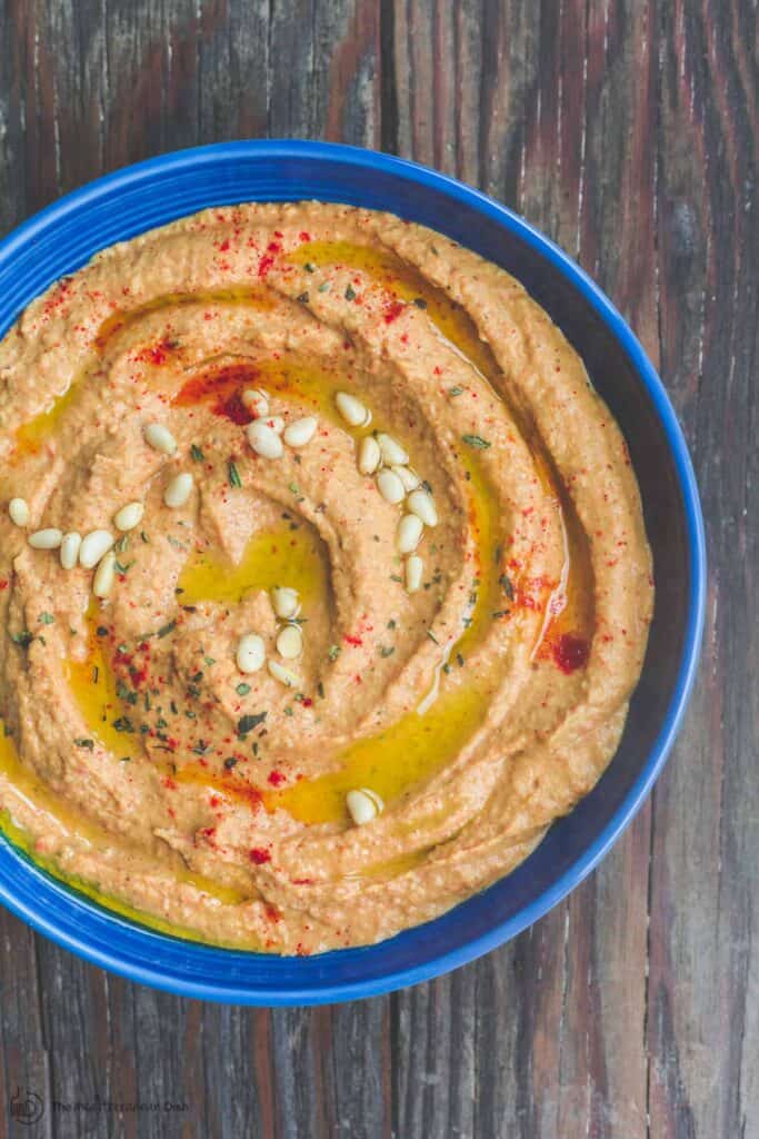 Roasted Red Pepper Hummus Recipe The Mediterranean Dish 7355