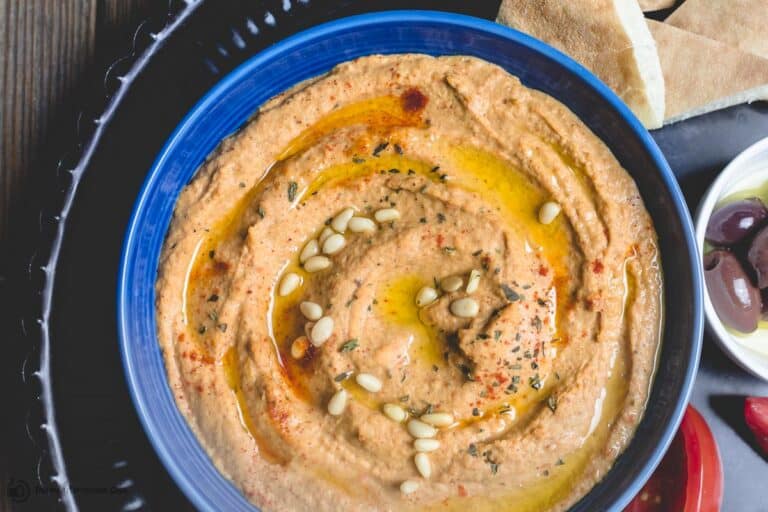 Roasted Red Pepper Hummus Recipe | The Mediterranean Dish