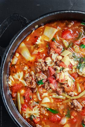 Italian Sausage Minestrone Recipe | The Mediterranean Dish