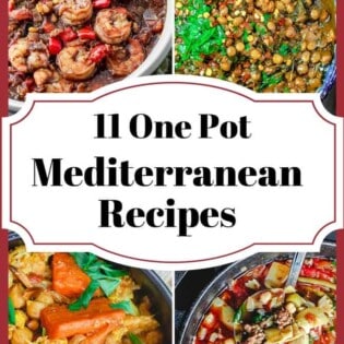 11 Mediterranean One Pot Recipes | The Mediterranean Dish. From Greek Avgolemono to Italian Minestrone; Chickpea Stew; Lentil Soups; Shrimp Stew; Roasted Carrot Soup and many more! Delicious Mediterranean Weeknight Recipes for colder weather! There is something for everyone on this list! Vegan; Gluten Free; and even meat lovers! See all the recipes on TheMediterraneanDish.com