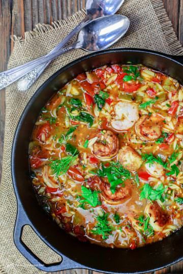 Orzo Soup with Shrimp Mediterranean Style | The Mediterranean Dish