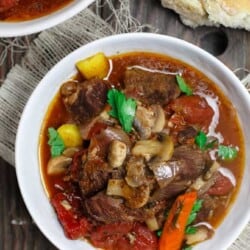 Rustic Italian Beef Stew in Crock Pot | The Mediterranean Dish