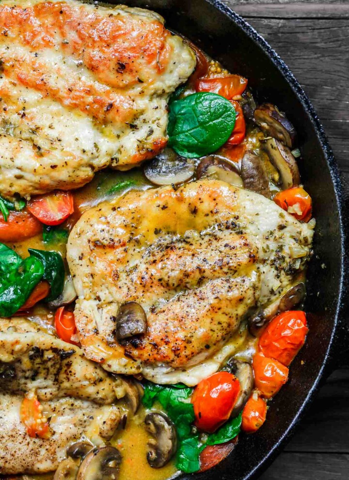 Italian Skillet Chicken With Tomatoes And Mushrooms The Mediterranean Dish