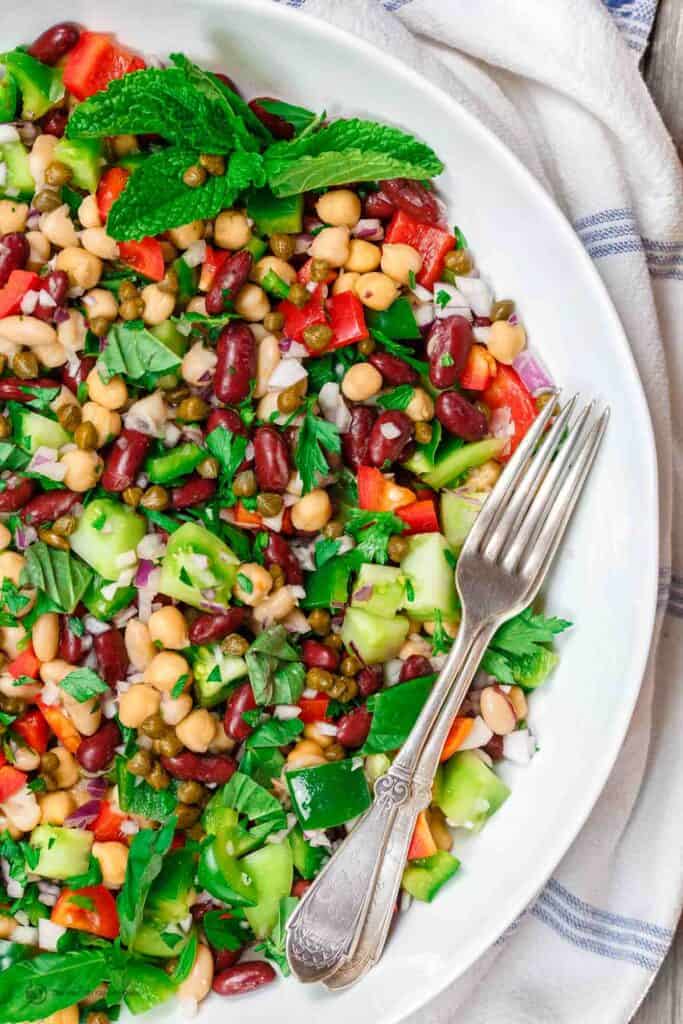 Easy Bean Salad Recipe You’ll Make on Repeat! The Mediterranean Dish