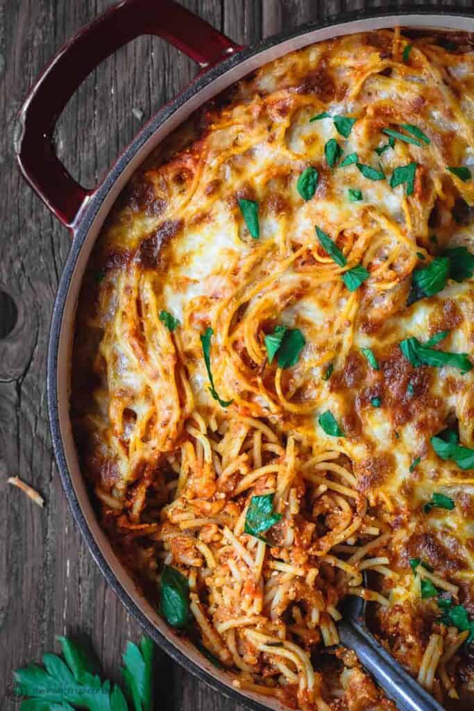 Baked Spaghetti Recipe with Homemade Spaghetti Sauce | The ...