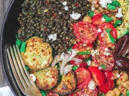 Mediterranean Lentil Grain Bowls - This Savory Vegan