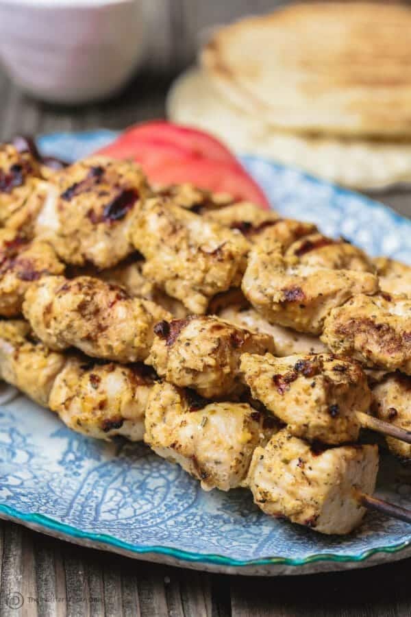 Greek Chicken Souvlaki Recipe With Tzatziki | The Mediterranean Dish