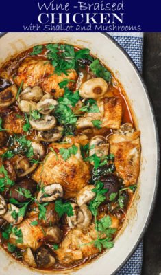 Wine Braised Chicken Thighs With Shallots And Mushrooms Video