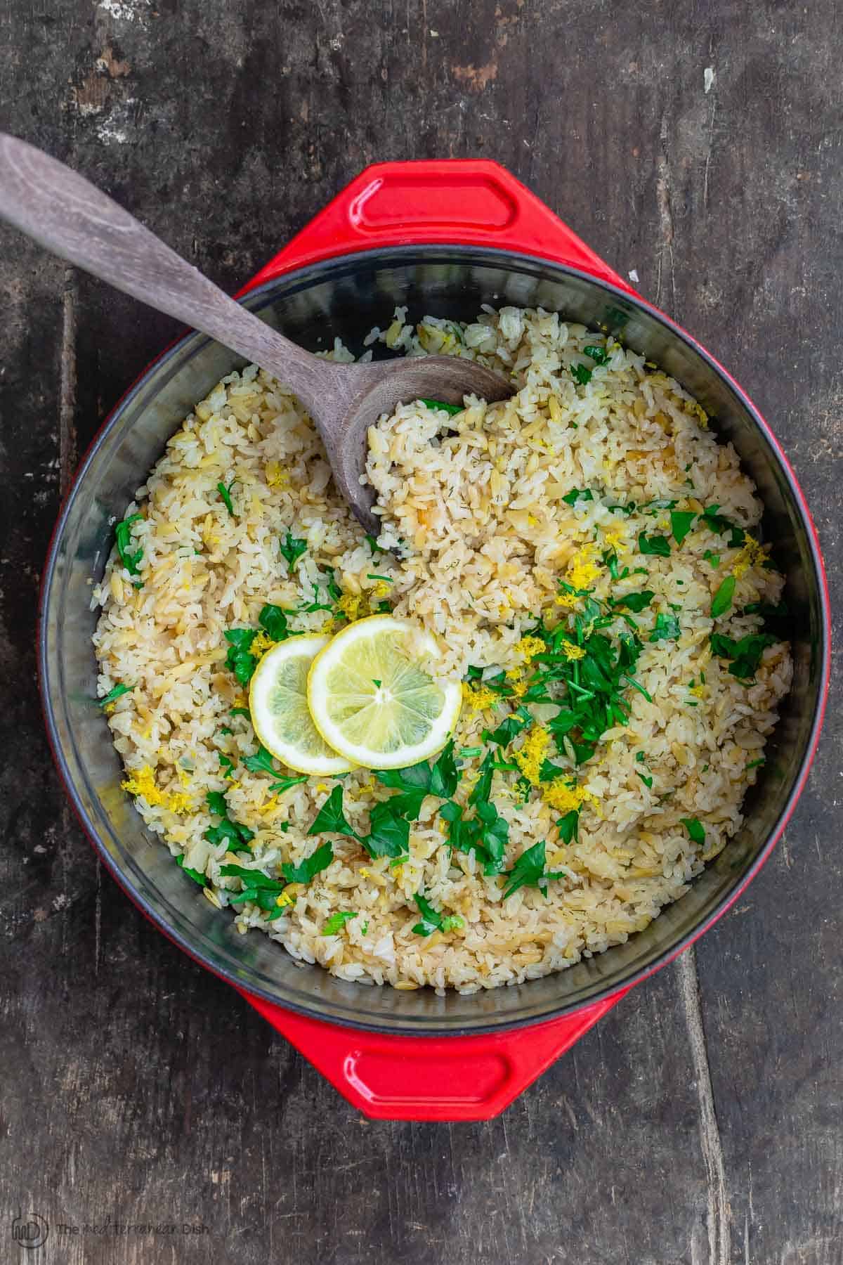 Greek Lemon Rice Recipe - The Mediterranean Dish