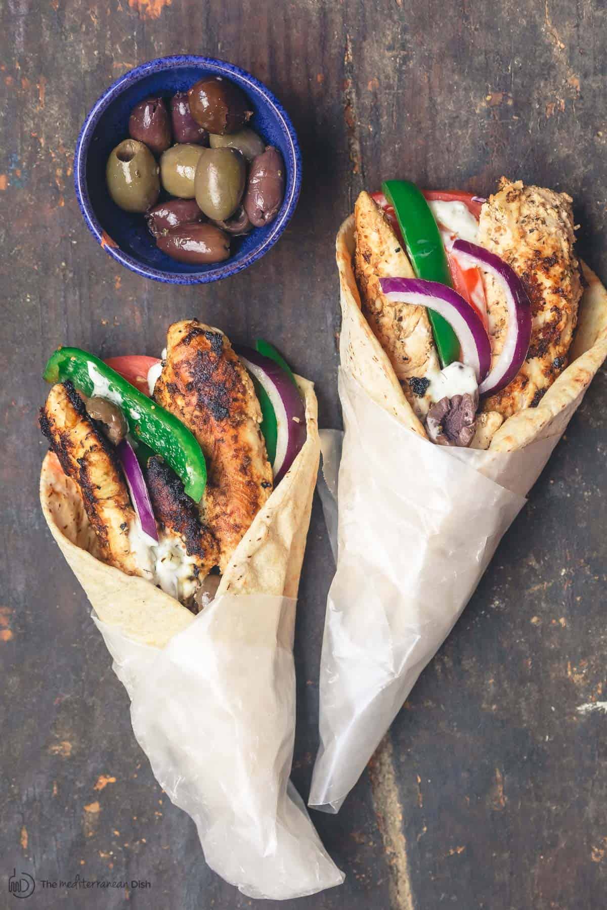 Homemade Greek Chicken Gyro Recipe The Mediterranean Dish