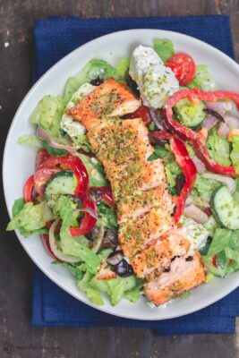 Greek Salmon Salad Recipe | The Mediterranean Dish