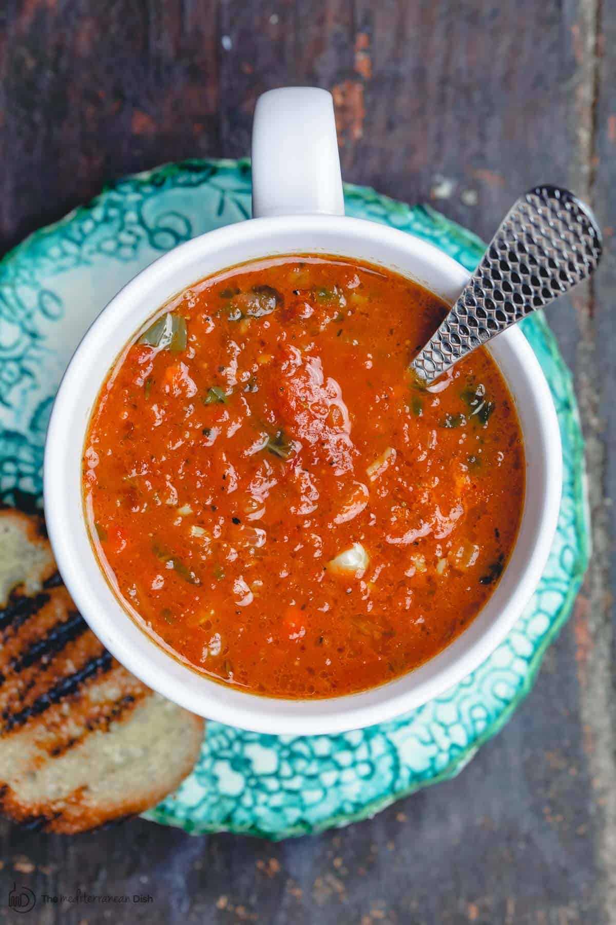 Vegan Tomato Basil Soup (Easy Tomato Soup Recipe) | The Mediterranean Dish