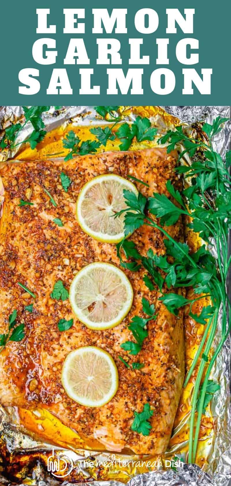 BEST Baked Lemon Garlic Salmon | The Mediterranean Dish