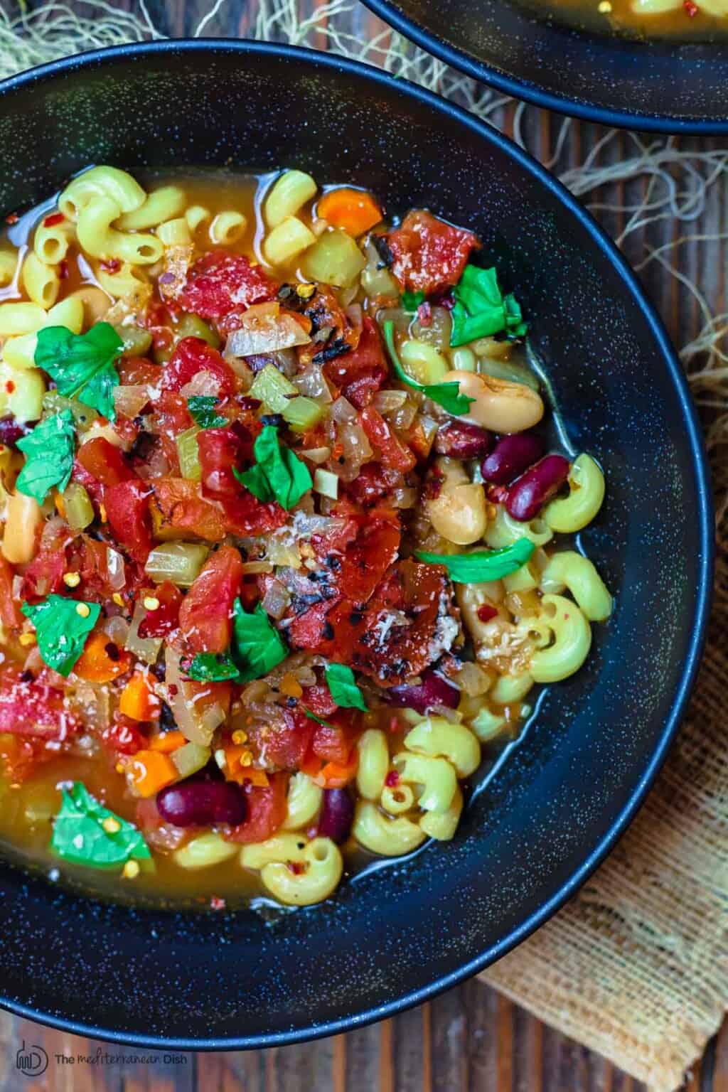 Easy Vegetarian Pasta Fagioli Recipe with Fire Roasted Tomatoes | The