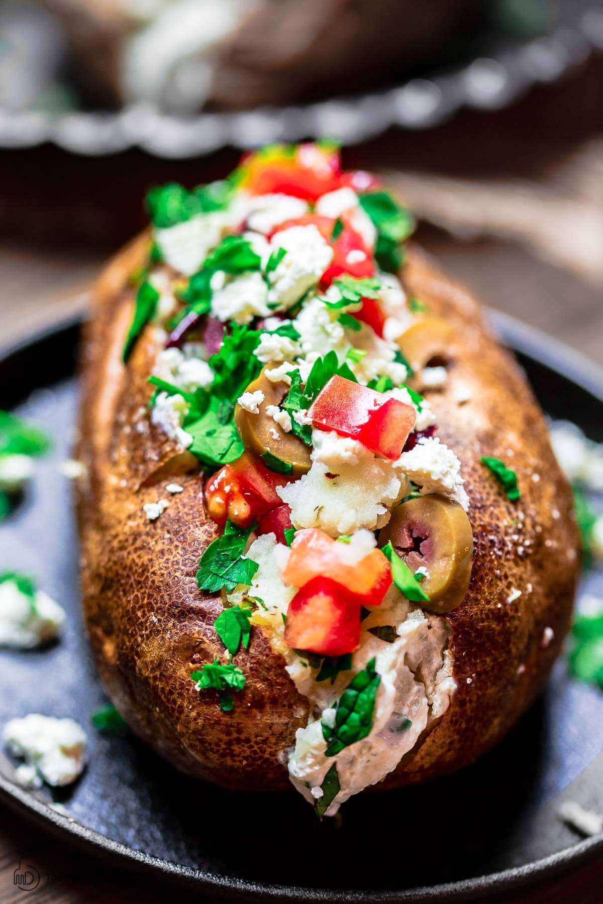 Loaded Baked Potato, Mediterranean-style