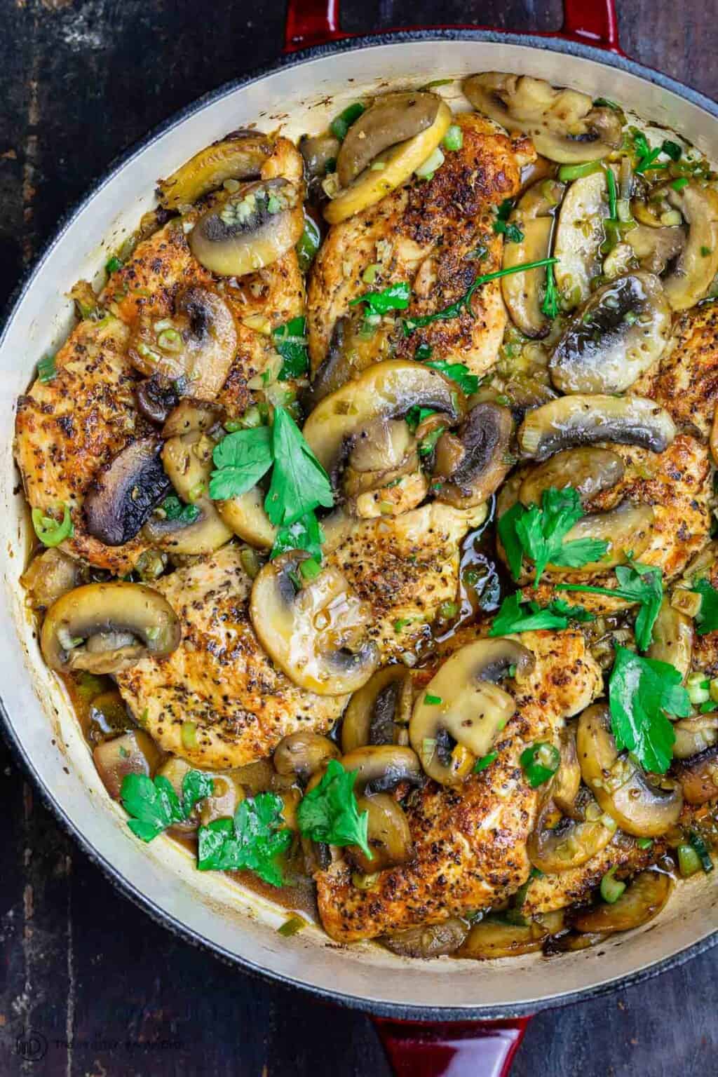 20-Minute Skillet Mushroom Chicken | The Mediterranean Dish