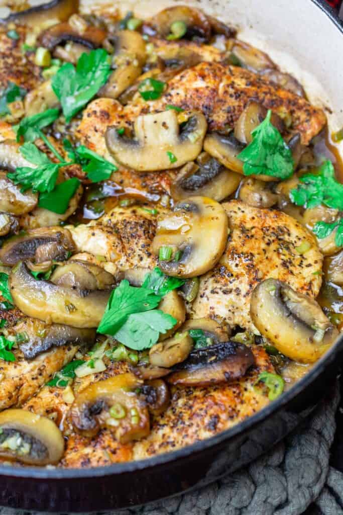 20 Minute Skillet Mushroom Chicken The Mediterranean Dish