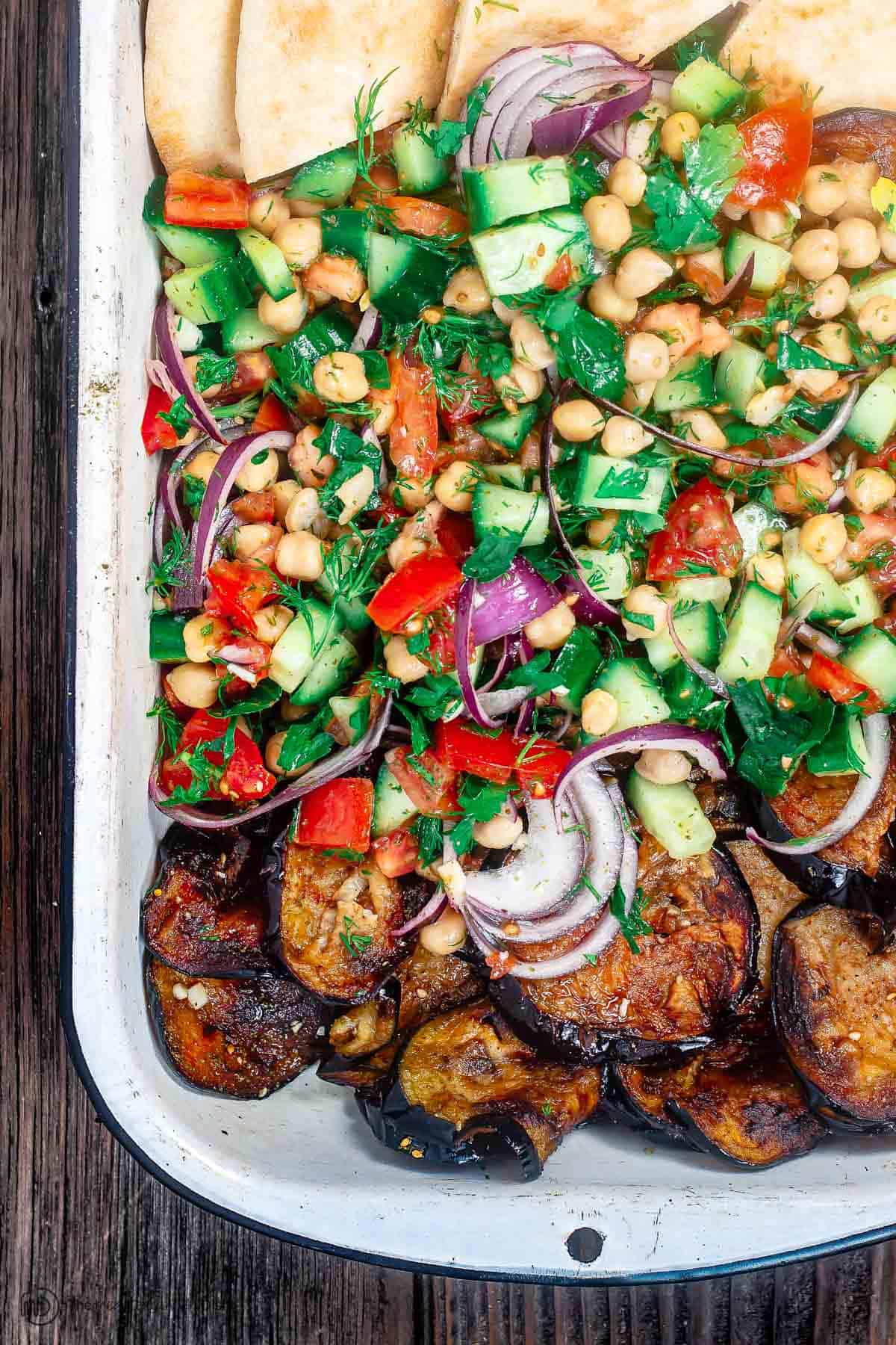 Mediterranean Chickpea Salad with Za’atar and Fried Eggplant | The ...