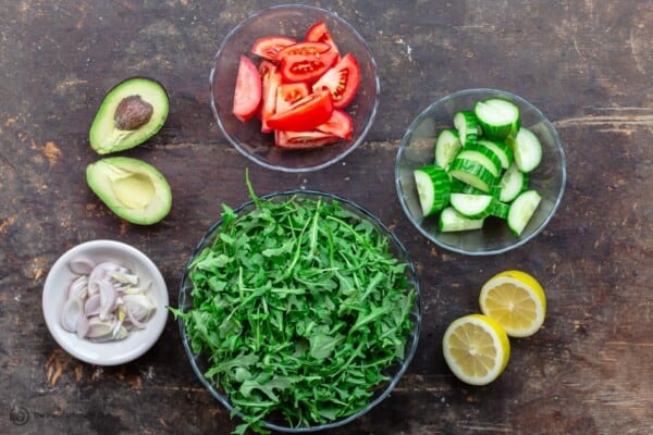 Simple Lemony Arugula Salad with Avocado | The Mediterranean Dish