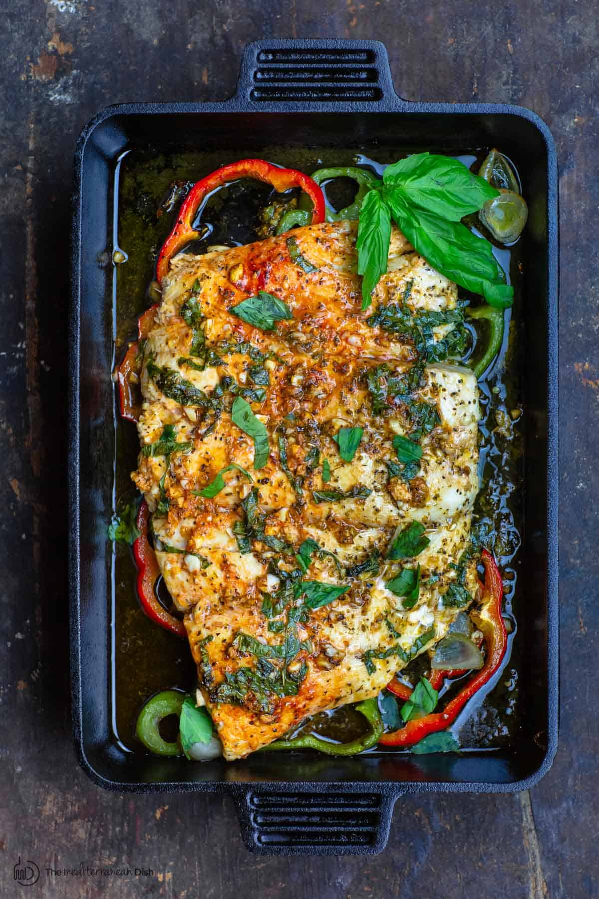 Easy Baked Fish with Garlic and Basil - The Mediterranean Dish