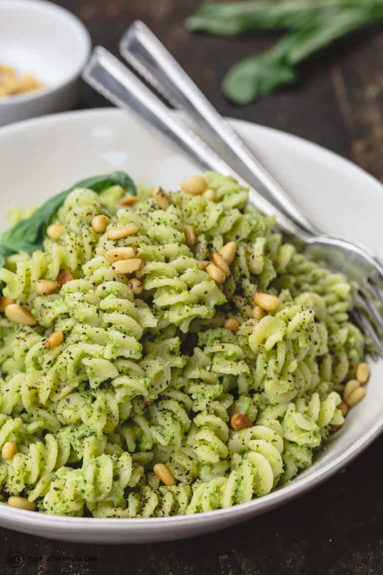 Lemon Broccoli Pesto Pasta - The Mediterranean Dish