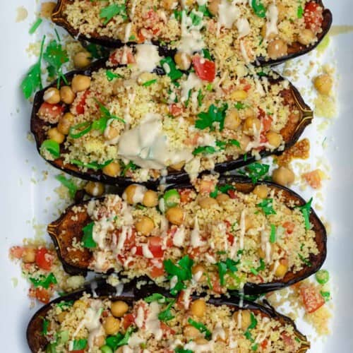 Easy Mediterranean Stuffed Eggplant (Vegetarian) | The Mediterranean Dish