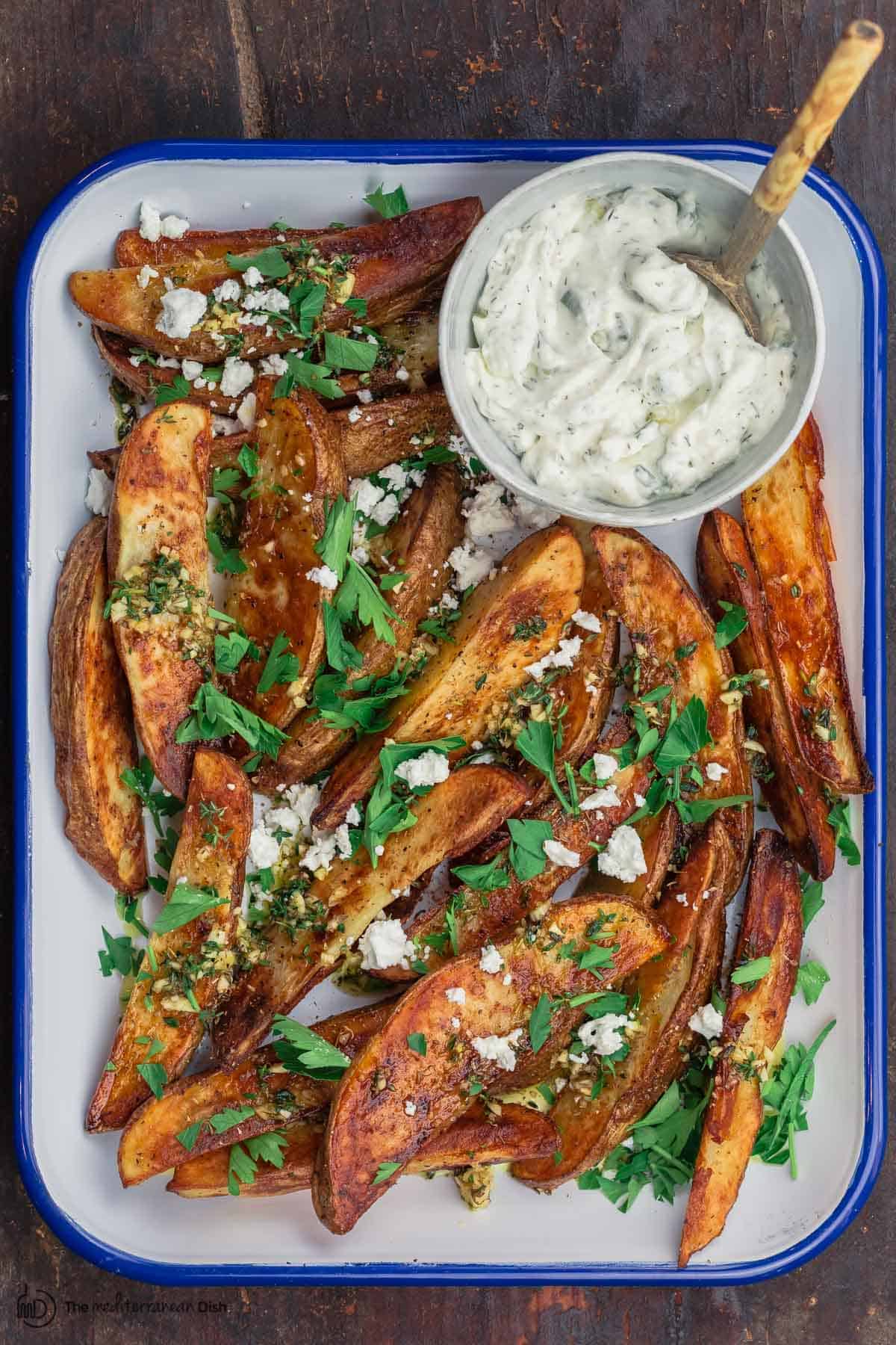 Oven Fries with Oregano and Feta