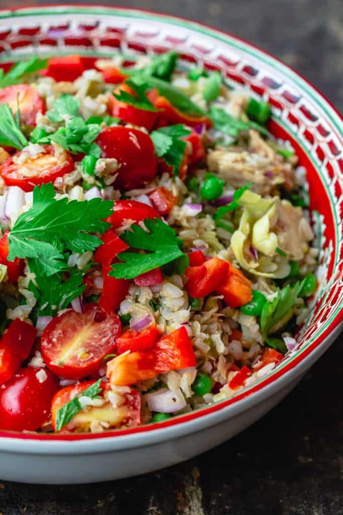 Healthy Brown Rice Salad, Italian-Style | The Mediterranean Dish