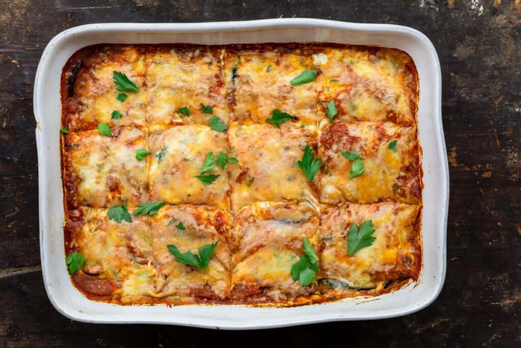 Easy Eggplant Lasagna Recipe Vegetarian And Low Carb The Mediterranean Dish