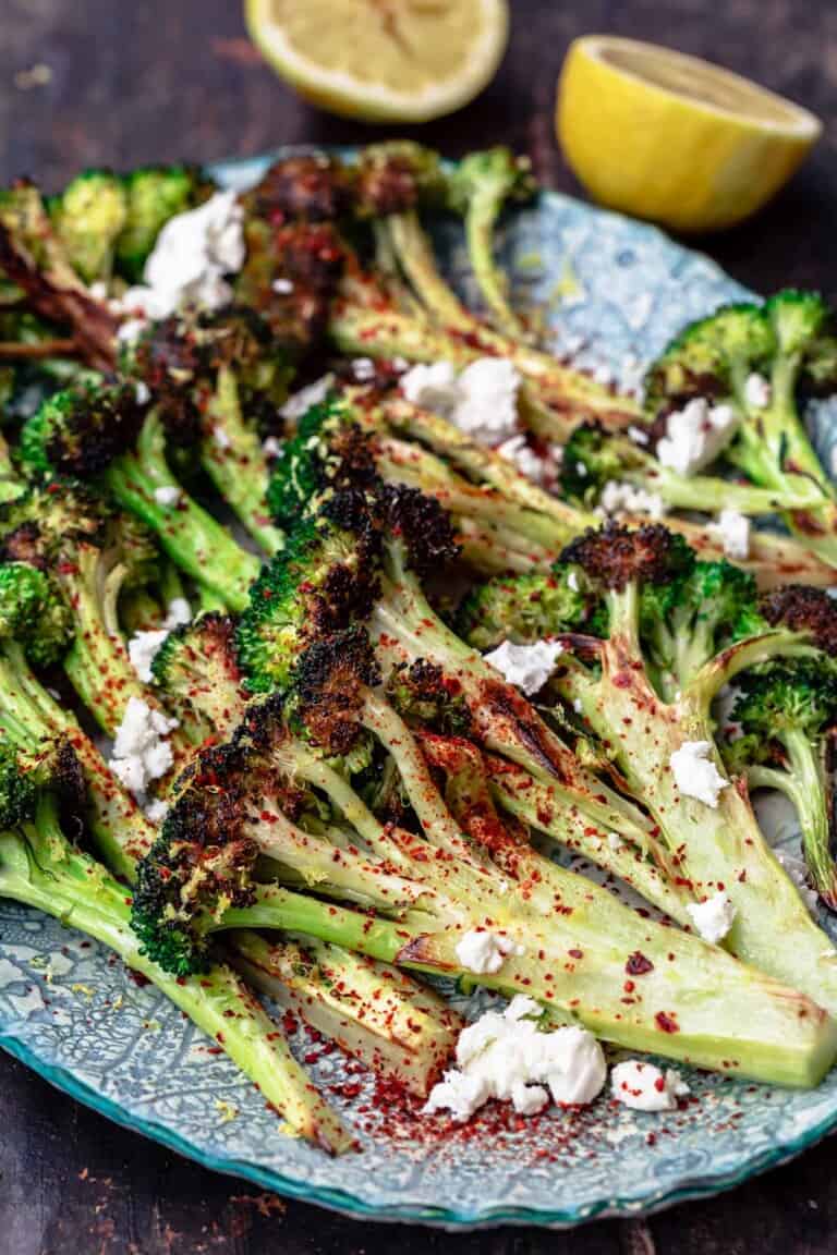 Crispy Oven Roasted Broccoli With Lemon The Mediterranean Dish