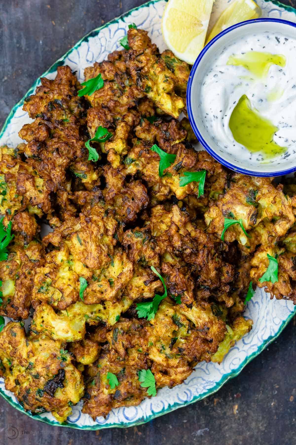 Easy Cauliflower Fritters Recipe The Mediterranean Dish