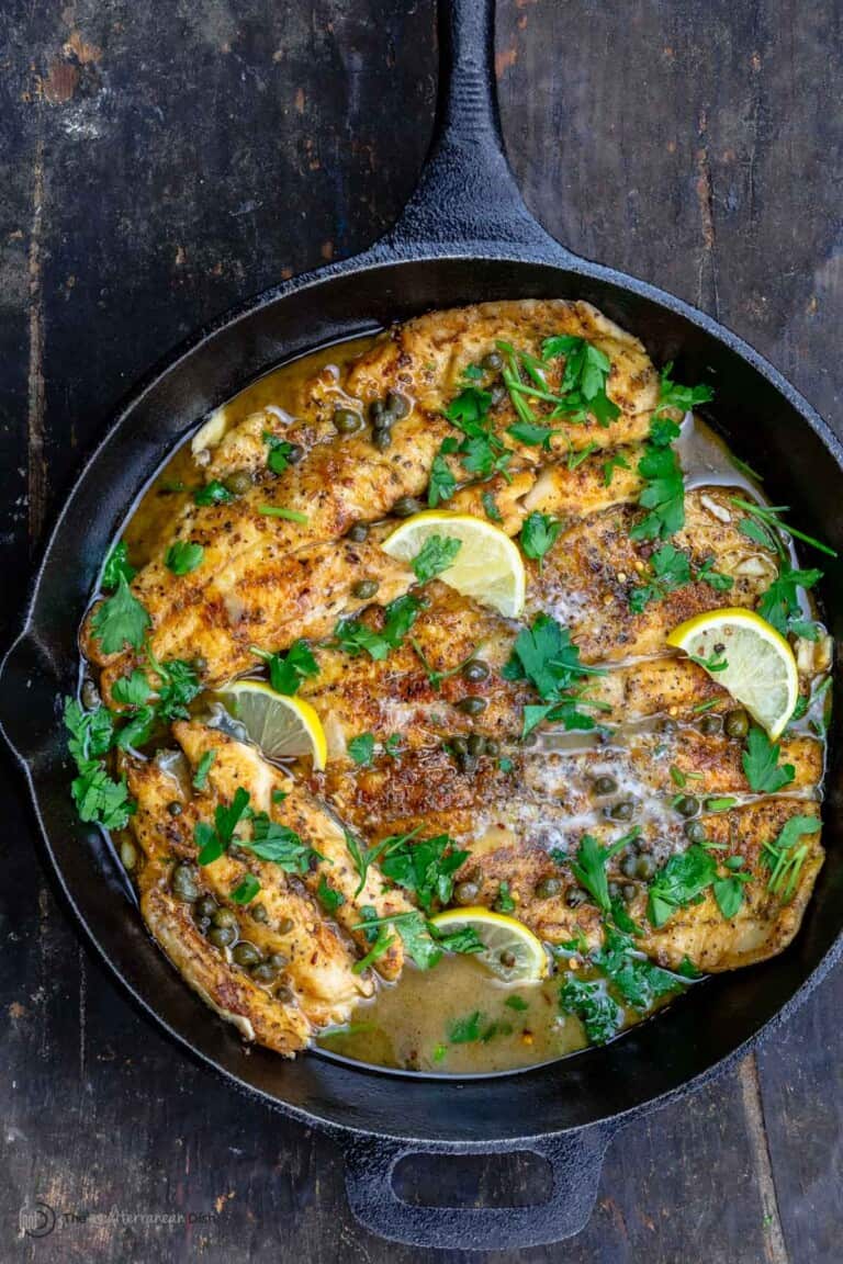 20-minute Fish Piccata Recipe l The Mediterranean Dish