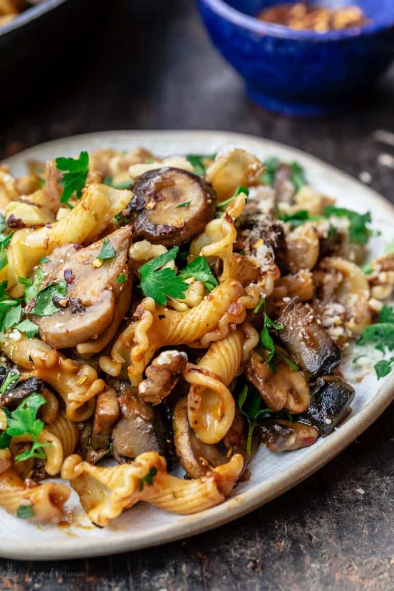 Creamy Garlic Mushroom Pasta Secret Sauce The Mediterranean Dish 