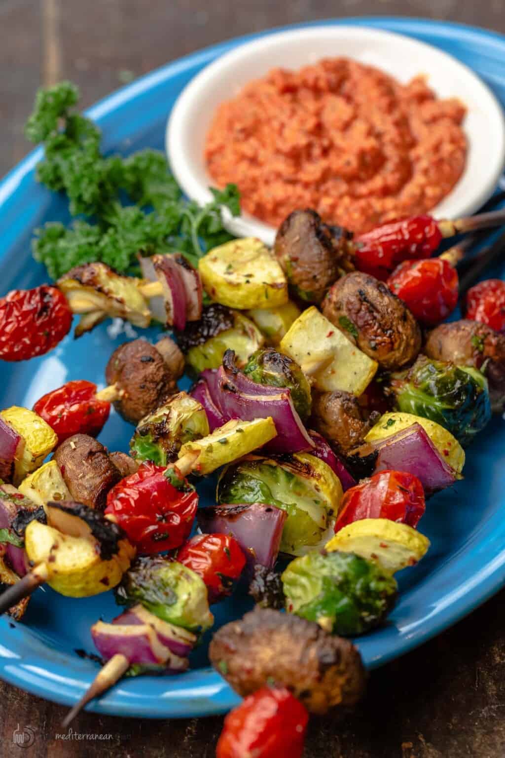 Easy Grilled Vegetable Kabobs ( w/ Oven Option) l The Mediterranean Dish