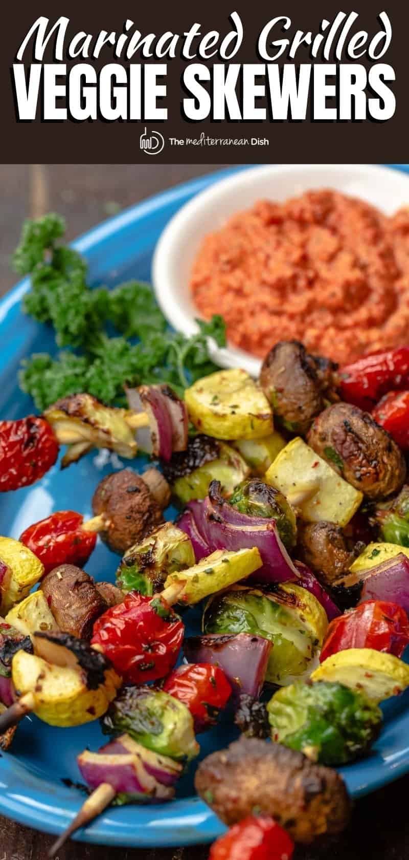 pin image 3 for marinated vegetable kabobs with romesco sauce