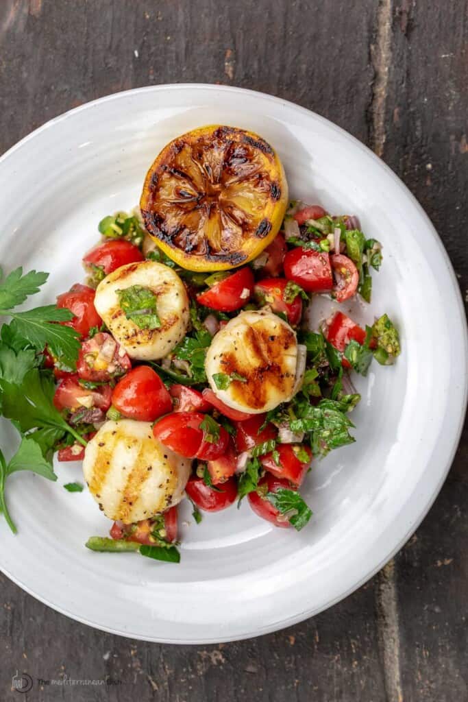 Easy Grilled Scallops With Mediterranean Salsa L The Mediterranean Dish 6260