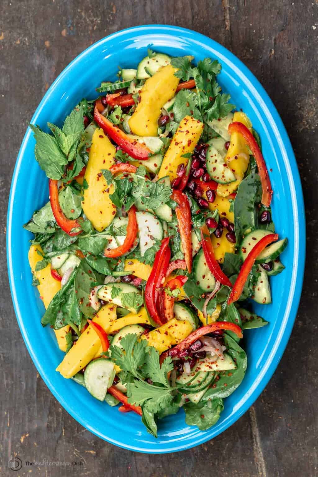 Mediterranean-Style Mango Salad (w Spinach) l The Mediterranean Dish