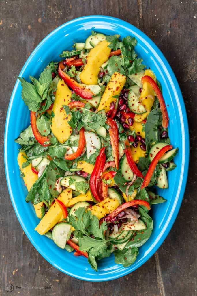 Mediterranean Style Mango Salad W Spinach L The Mediterranean Dish