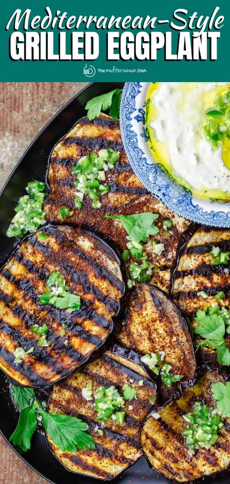 Mediterranean Grilled Eggplant with Whipped Feta l Mediterranean Dish