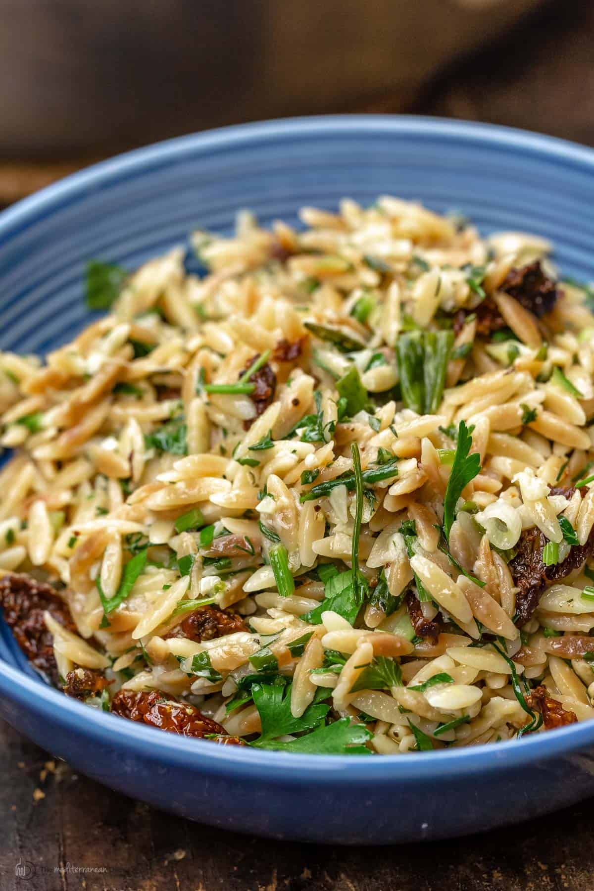 15-Minute Toasted Orzo with Parmesan and Sundried Tomato l The  Mediterranean Dish