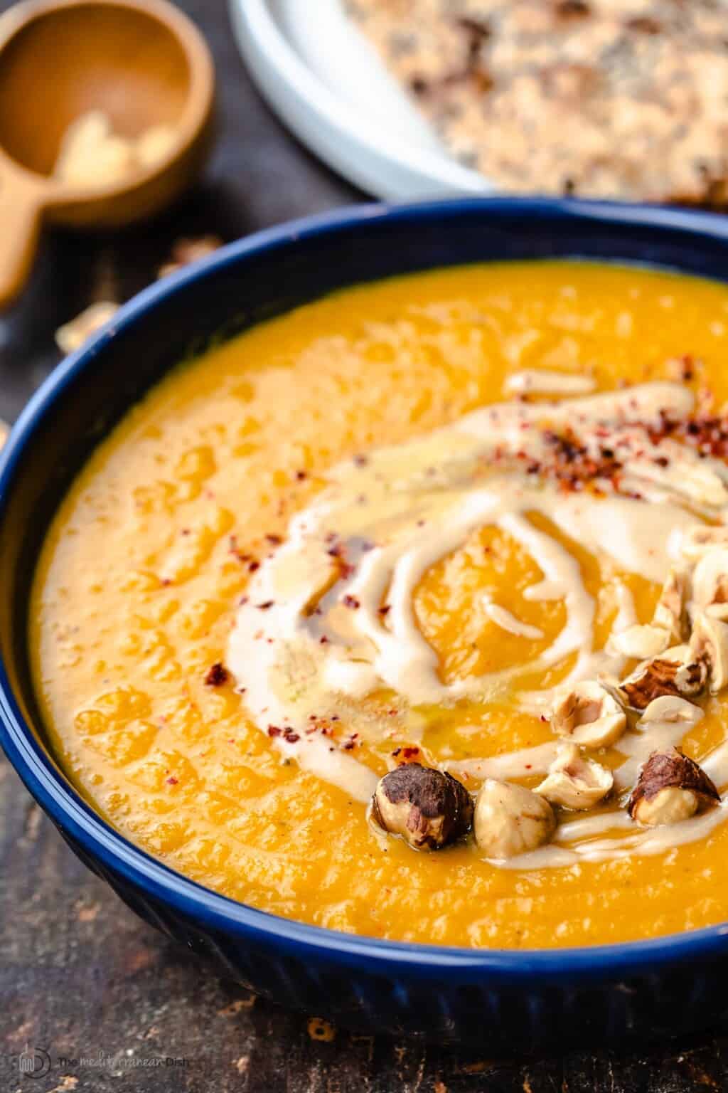 Extra Creamy Vegan Roasted Butternut Squash Soup l The Mediterranean Dish