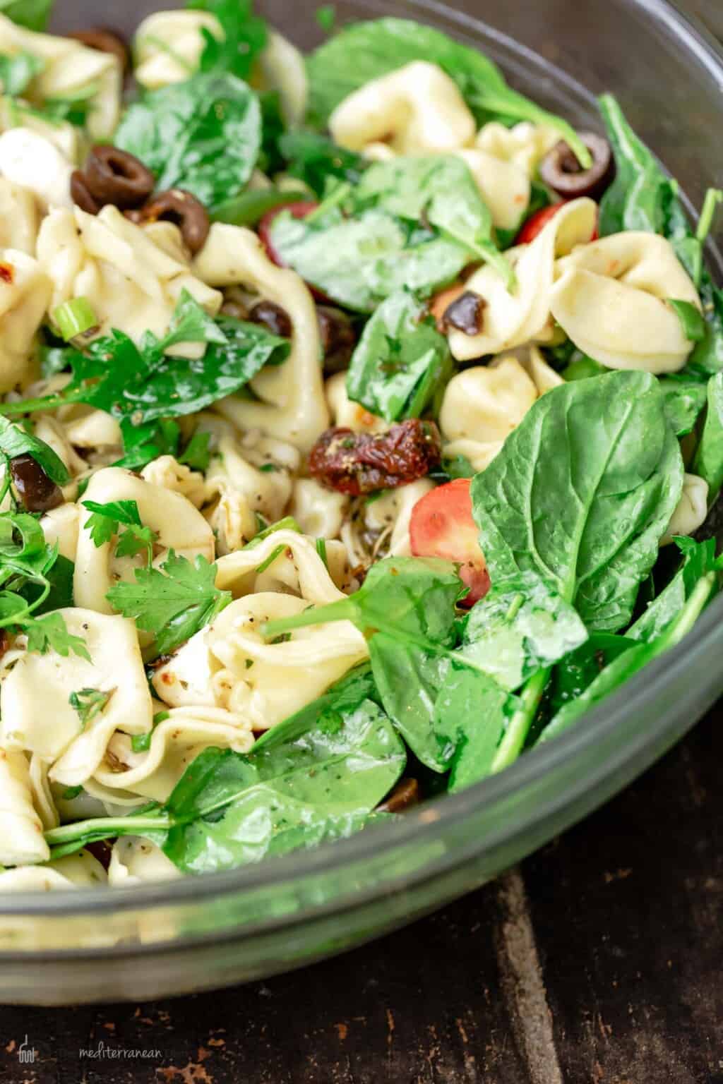 Easy Spinach Tortellini Salad L The Mediterranean Dish