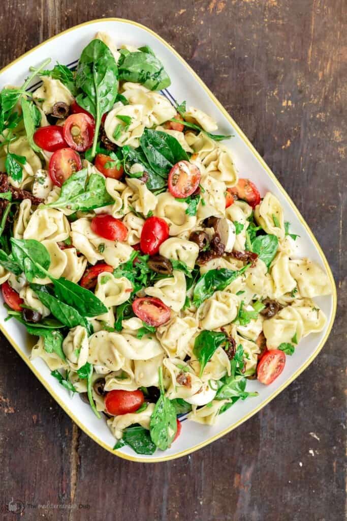 Easy Spinach Tortellini Salad l The Mediterranean Dish