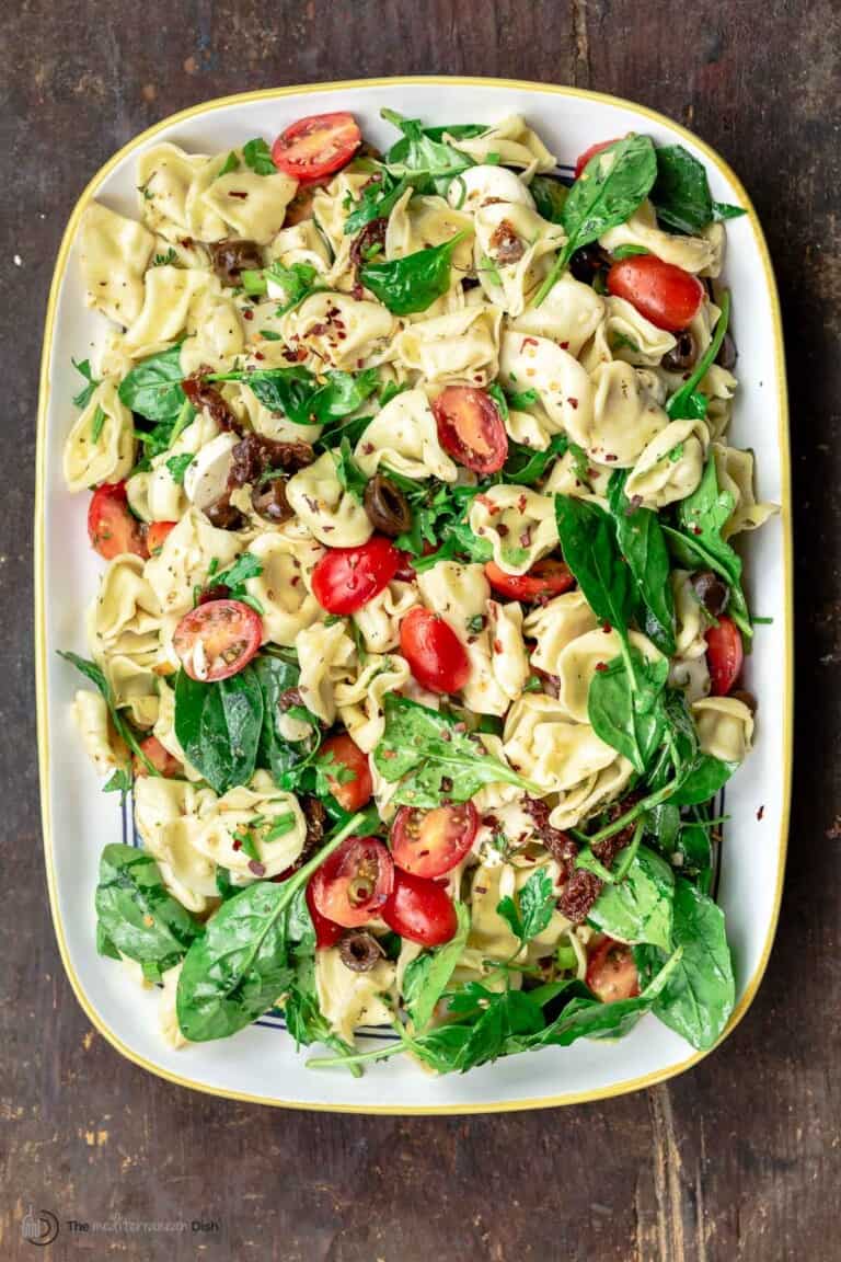 Easy Spinach Tortellini Salad l The Mediterranean Dish