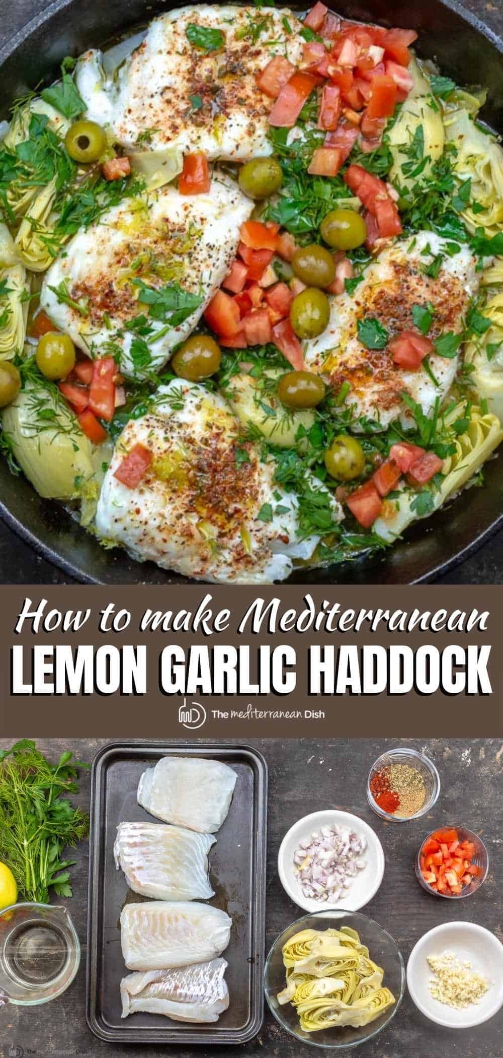 Mediterranean Lemon-Garlic Haddock Recipe l The Mediterranean Dish