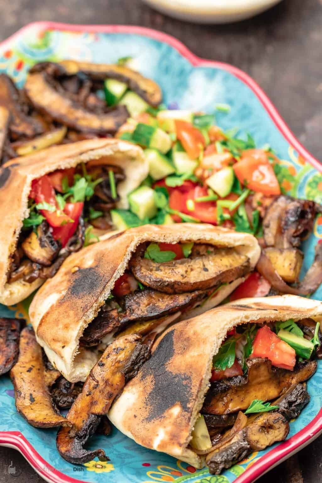 “Meaty” Vegan Shawarma with Mushrooms | The Mediterranean Dish