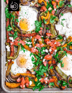 sheet pan eggs and vegetables web story poster image