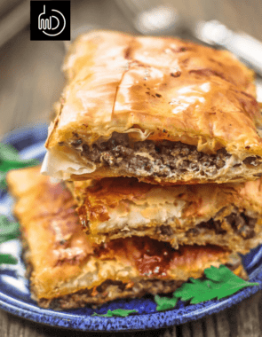 phyllo meat pie web story poster image.