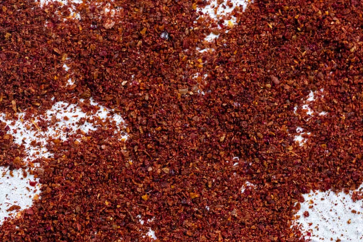close up of sumac spice.